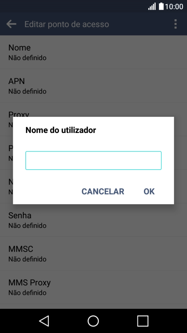 Introduza vodafone e prima OK.