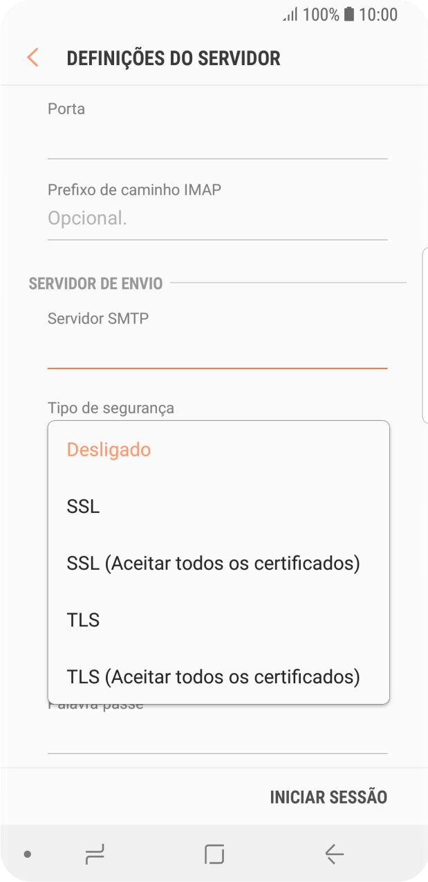 Prima Desligado para desativar a função.