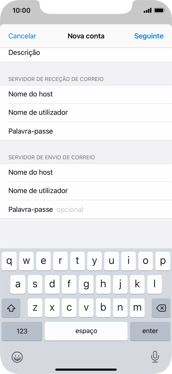 Prima Palavra-passe e introduza a password da sua conta de e-mail.