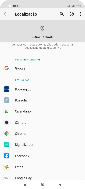 Prima a app pretendida.