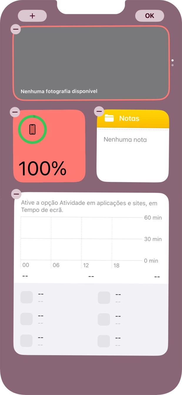 Prima o ícone para adicionar.