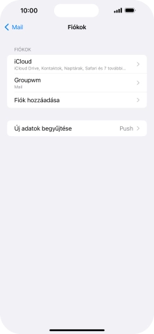 Kattints az imént létrehozott e-mail-fiók nevére.