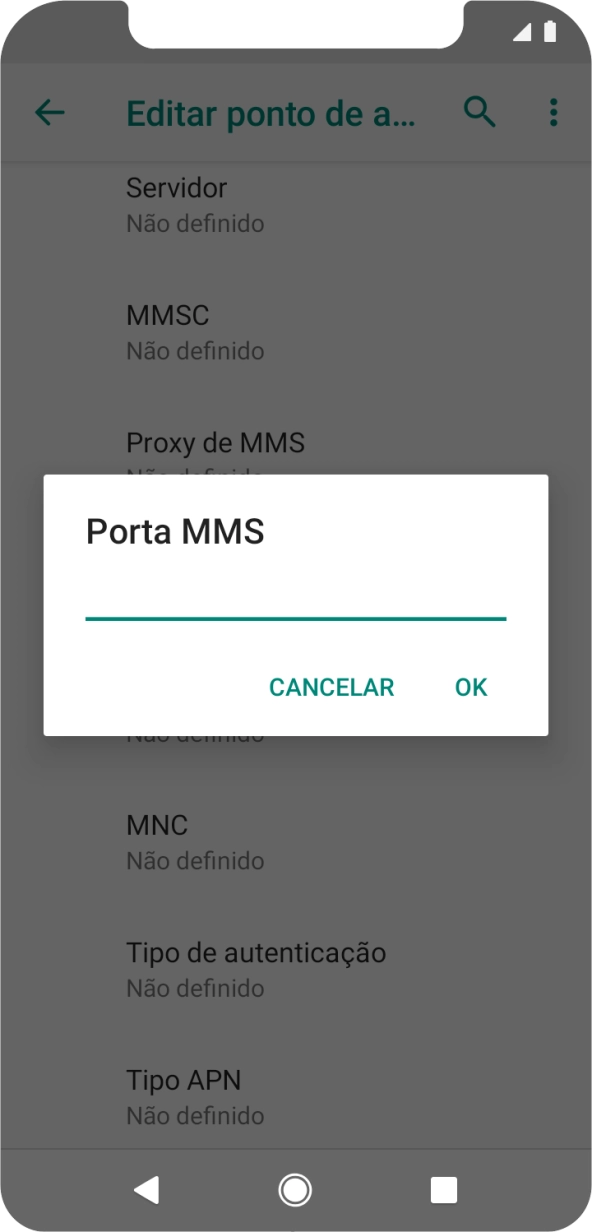 Introduza 80 e prima OK.