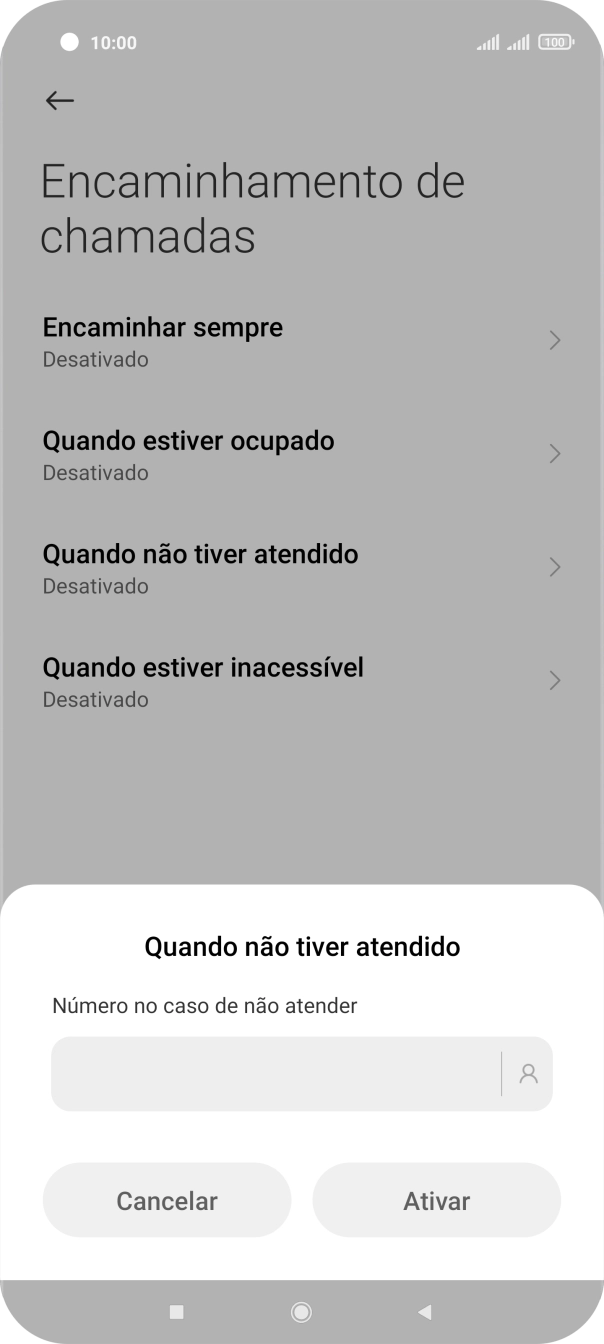 Introduza 123 e prima Ativar.