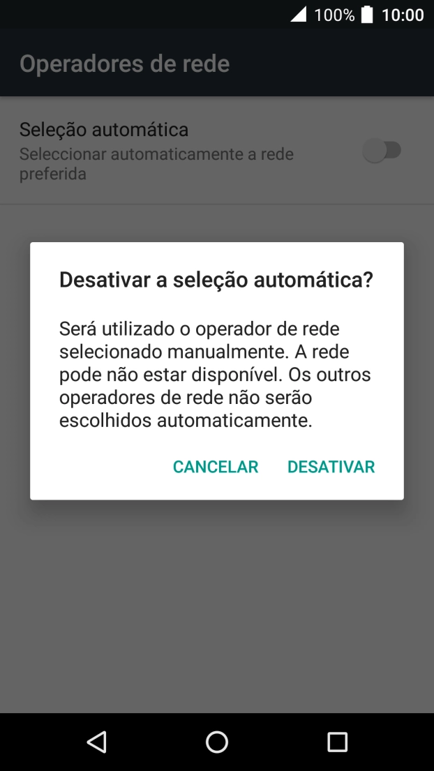 Prima DESATIVAR para desativar a função.