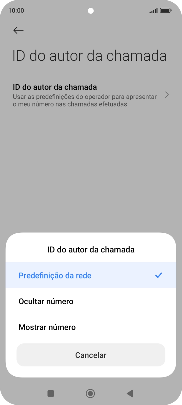 Prima Mostrar número para ativar a visualização do seu número.