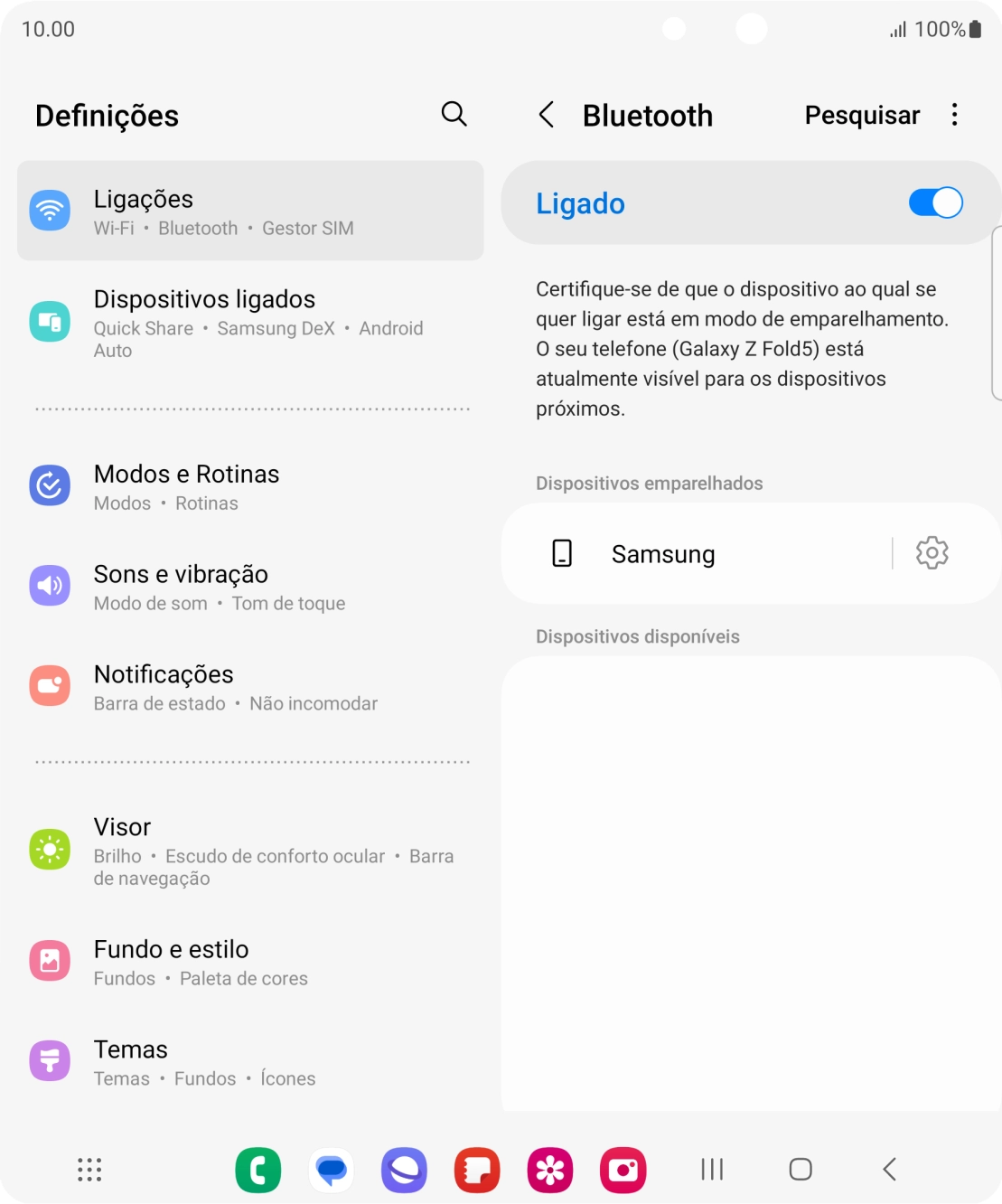 Prima a tecla de início para terminar e voltar ao ecrã inicial.