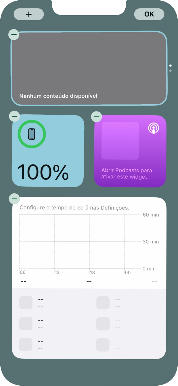Prima o ícone para adicionar.