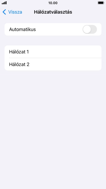 Ha kikapcsolod a funkciót, válaszd a kívánt hálózatot.