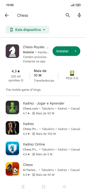 Prima a app pretendida.