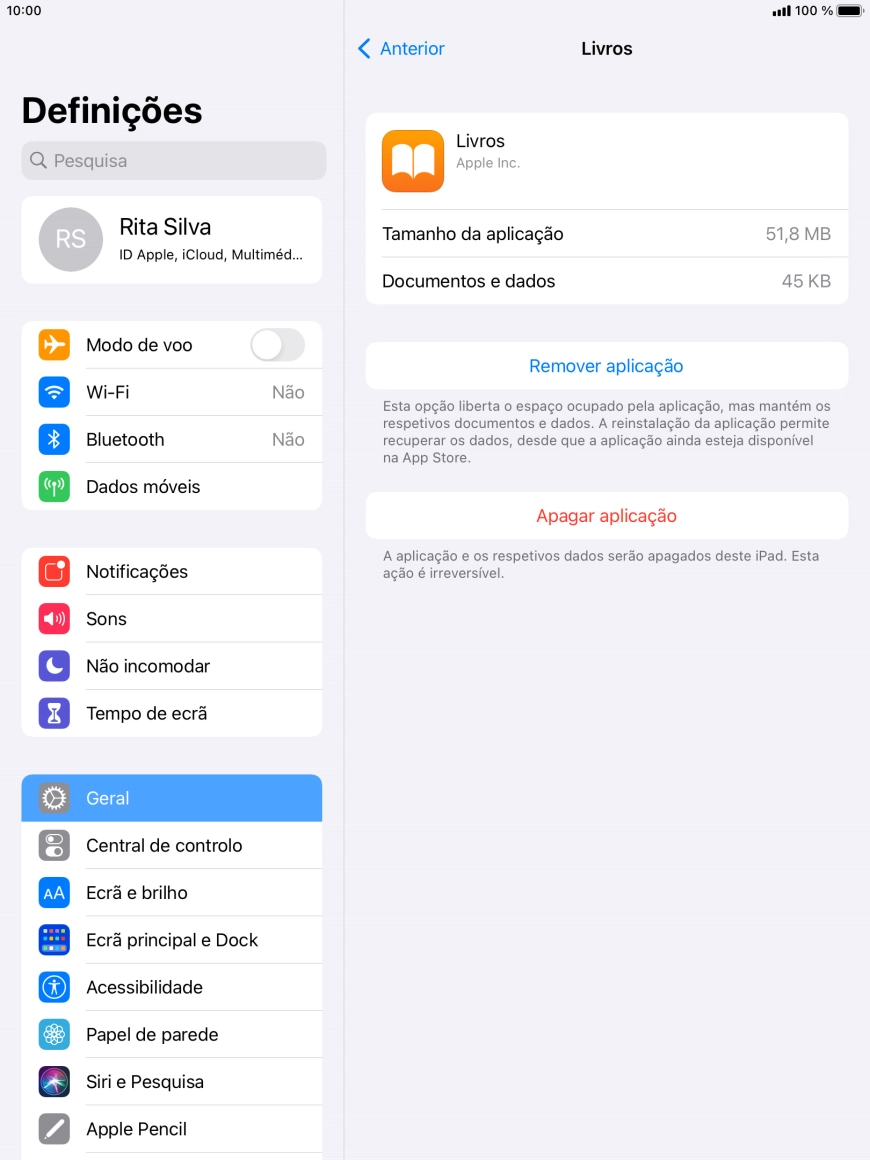 Prima Remover aplicação.