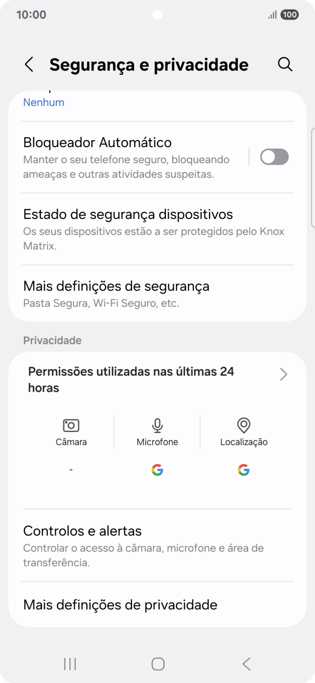 Prima Mais definições de segurança.