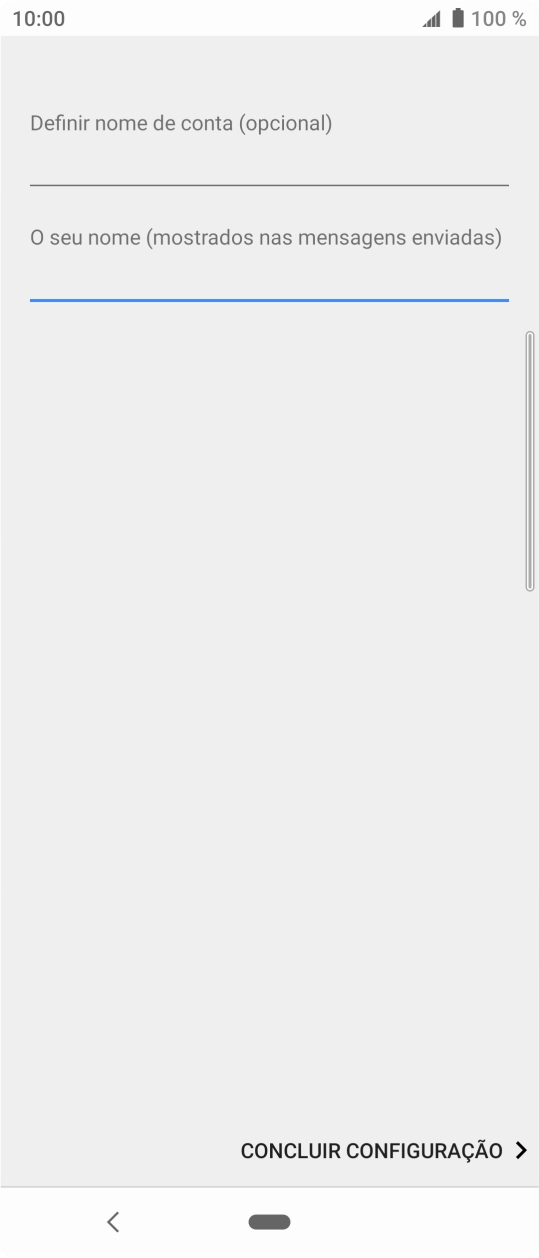 Prima CONCLUIR CONFIGURAÇÃO.