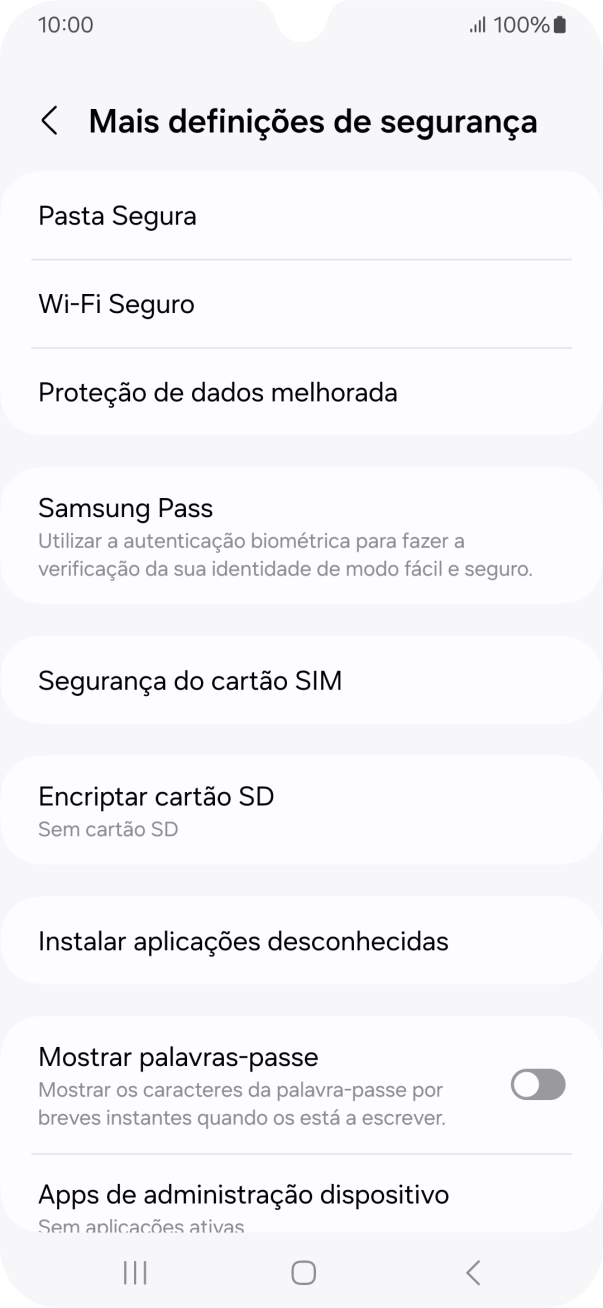 Prima Segurança do cartão SIM.