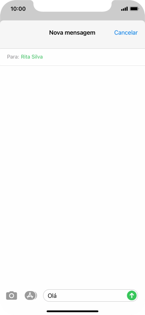 Prima o ícone para enviar.