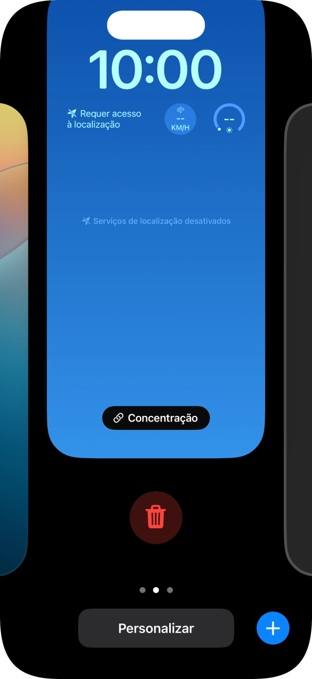 Prima o ícone para apagar.