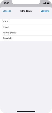 Prima Descrição e introduza o nome pretendido da conta de e-mail.