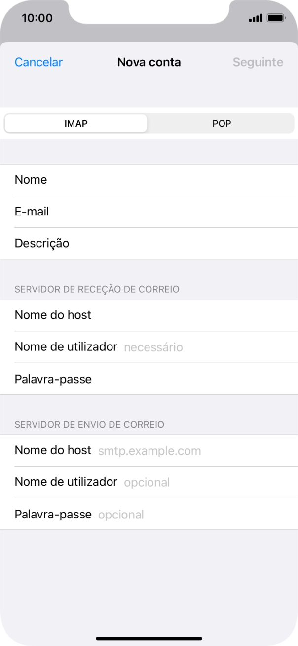 Prima Nome de utilizador e introduza o nome de utilizador da sua conta de e-mail.