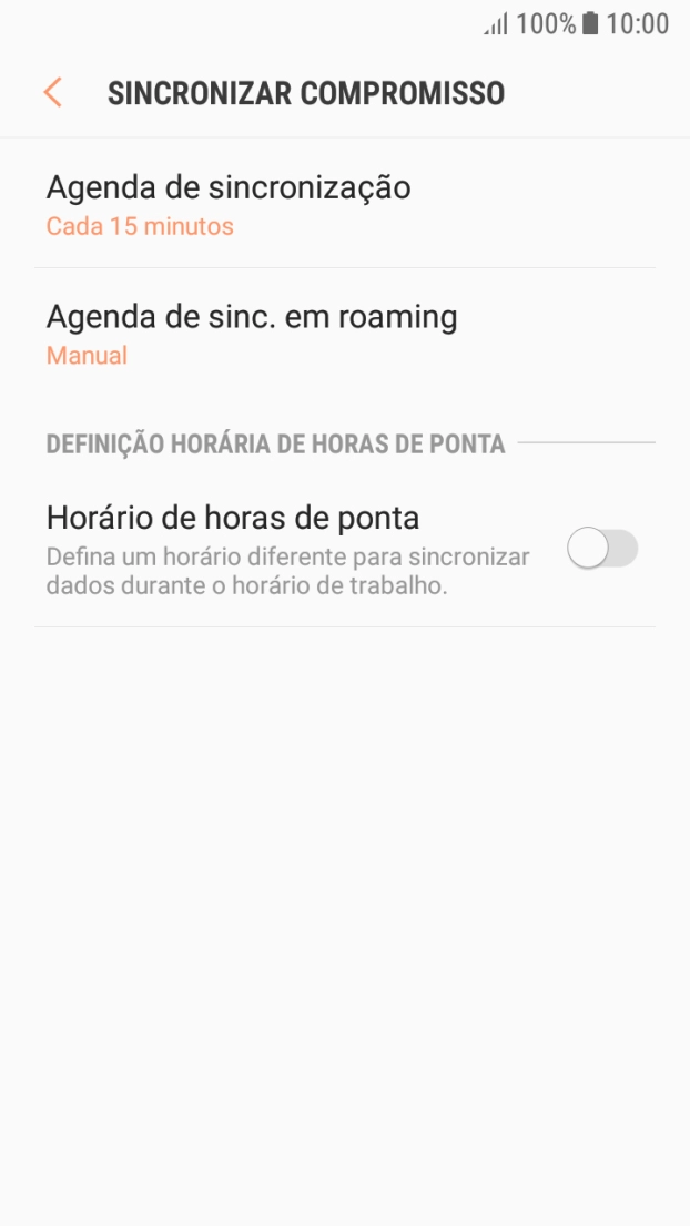 Prima Agenda de sincronização.