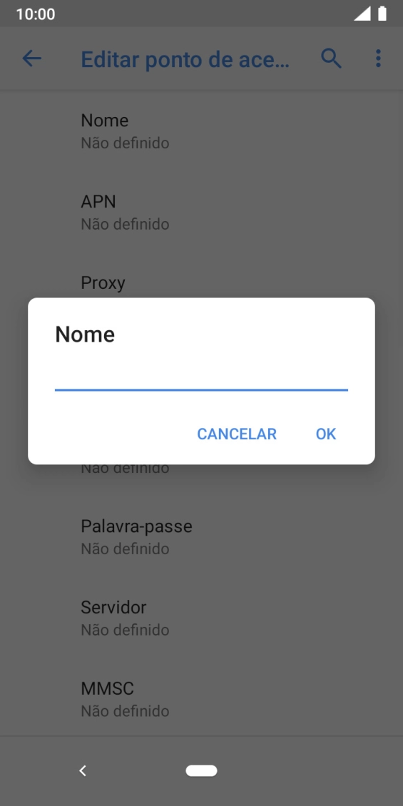 Introduza Vodafone Internet e prima OK.