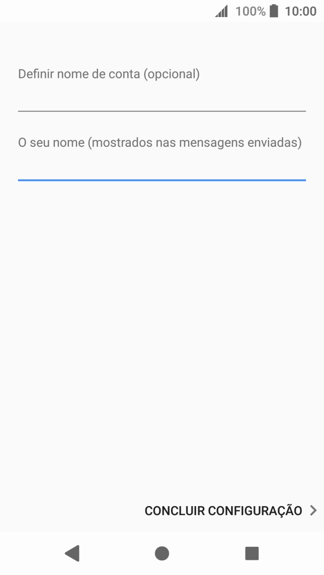 Prima CONCLUIR CONFIGURAÇÃO.