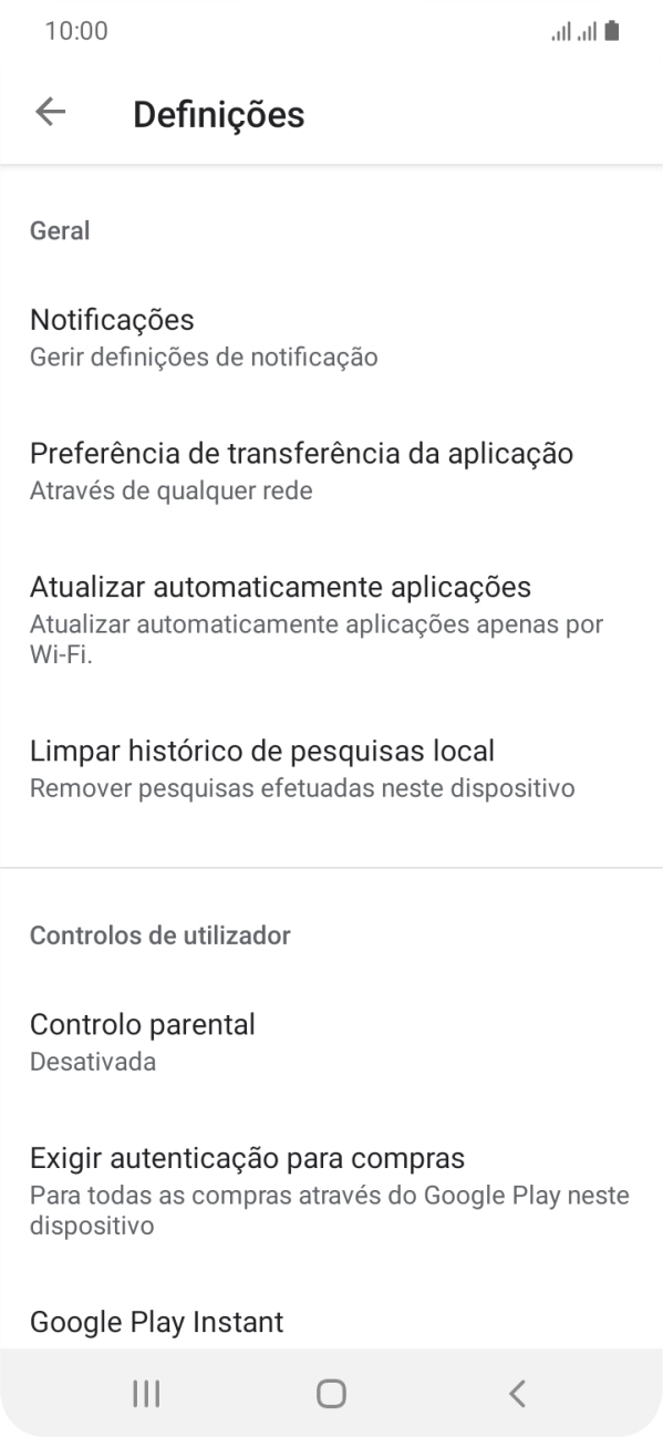 Prima Atualizar automaticamente aplicações.