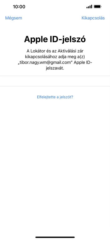 Válaszd a Kikapcsolás lehetőséget.