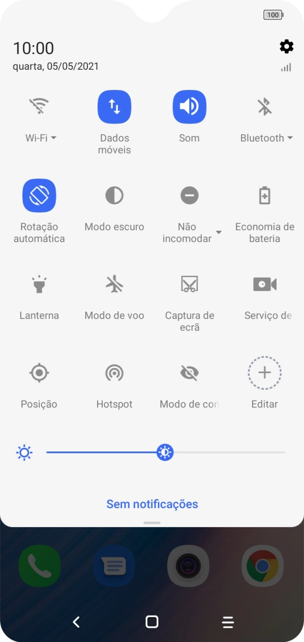 Prima o ícone de definições.