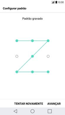 Deslize o dedo no ecrã ligando pelo menos quatro pontos e prima AVANÇAR.