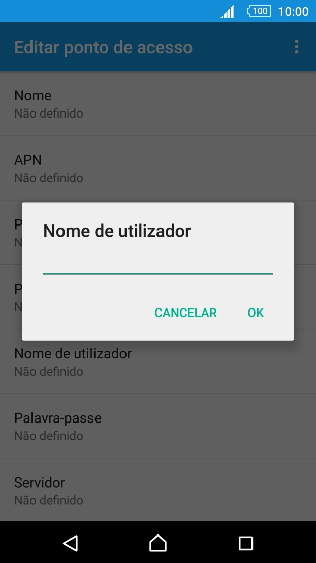 Introduza vodafone e prima OK.