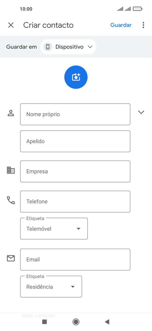 Prima Nome próprio e introduza o nome próprio.