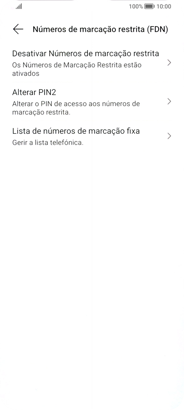 Prima Desativar Números de marcação restrita para desativar a marcação permitida.
