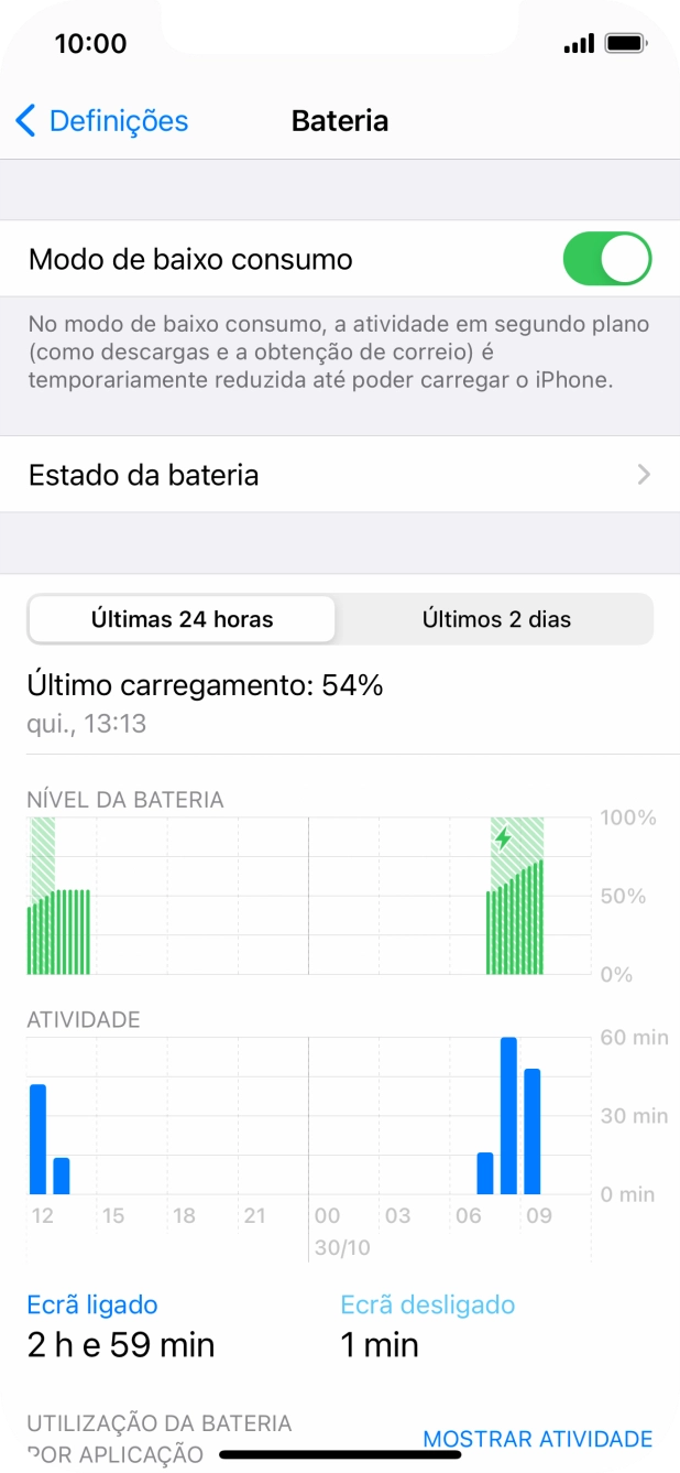 Para voltar ao ecrã inicial, deslize o dedo de baixo para cima a partir da base do ecrã.