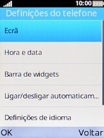 Escolha Hora e data.