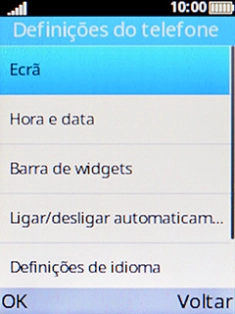 Escolha Hora e data.