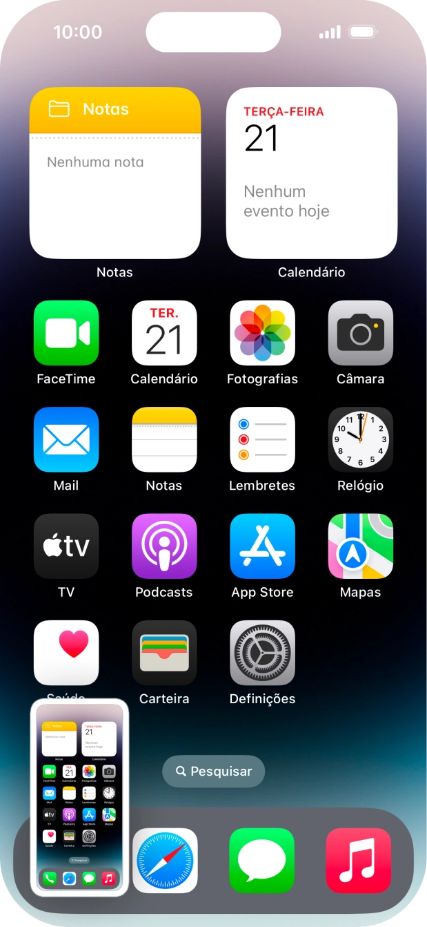 Para modificar a captura de ecrã prima a captura de ecrã e siga as indicações no ecrã para efetuar as modificações pretendidas.