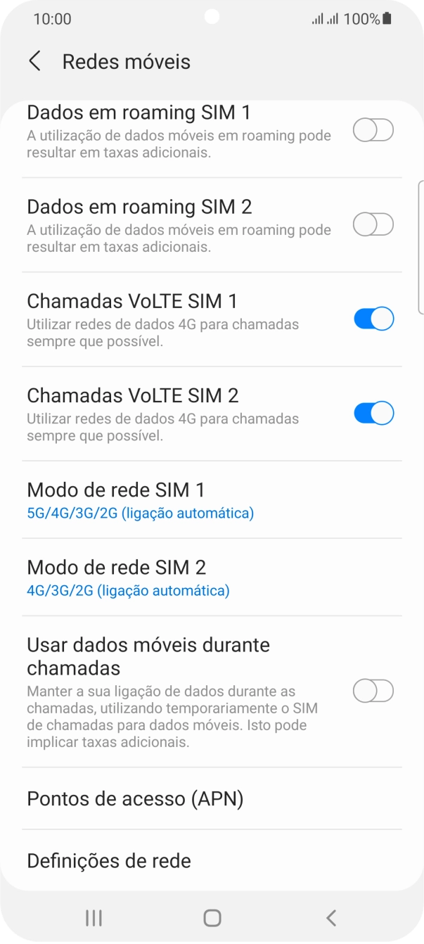 Prima Definições de rede.