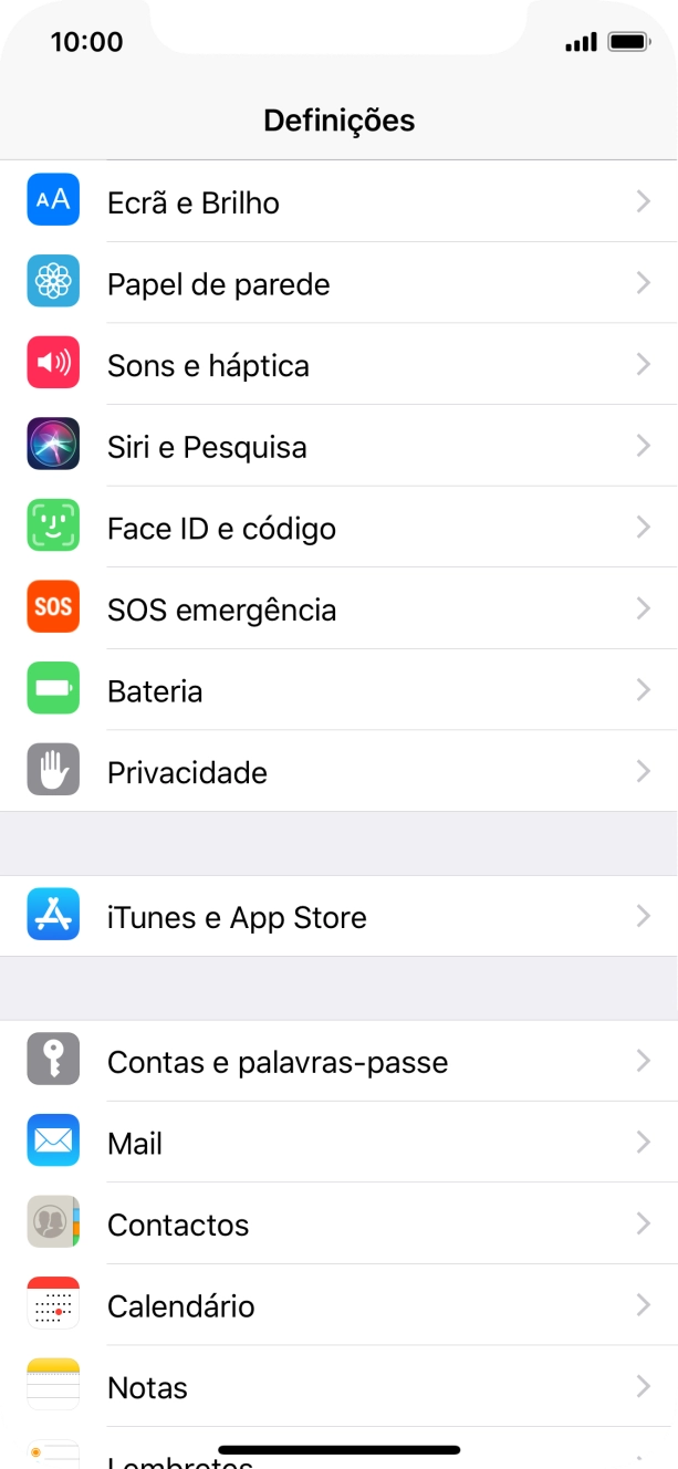 Prima Contas e palavras-passe.