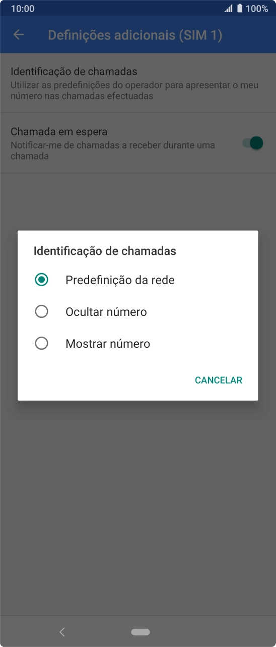 Prima Mostrar número para ativar a visualização do seu número.
