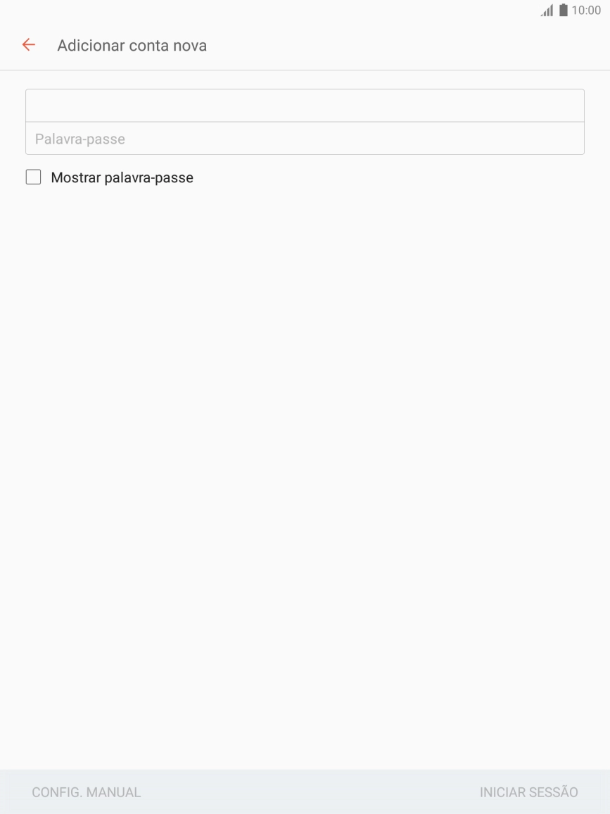 Prima Palavra-passe e introduza a password da sua conta de e-mail.