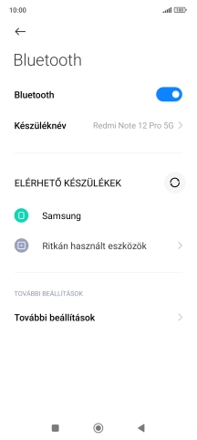 Válaszd ki a kívánt Bluetooth-eszközt, és kövesd a kijelzőn megjelenő utasításokat annak telefonodhoz történő csatlakoztatásához.