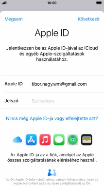 Kattints a „Jelszó” melletti mezőre, és írd be az Apple ID-d jelszavát.
