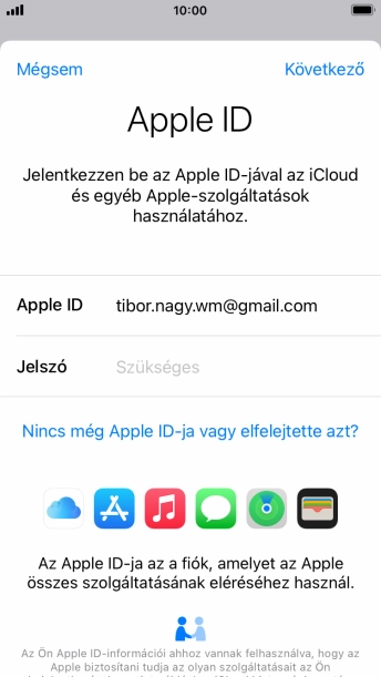 Kattints a „Jelszó” melletti mezőre, és írd be az Apple ID-d jelszavát.