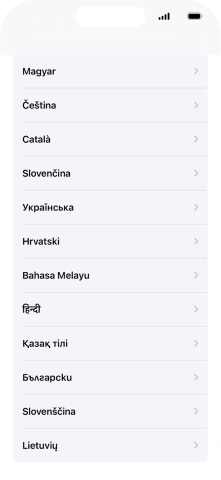 Válaszd ki a kívánt nyelvet.