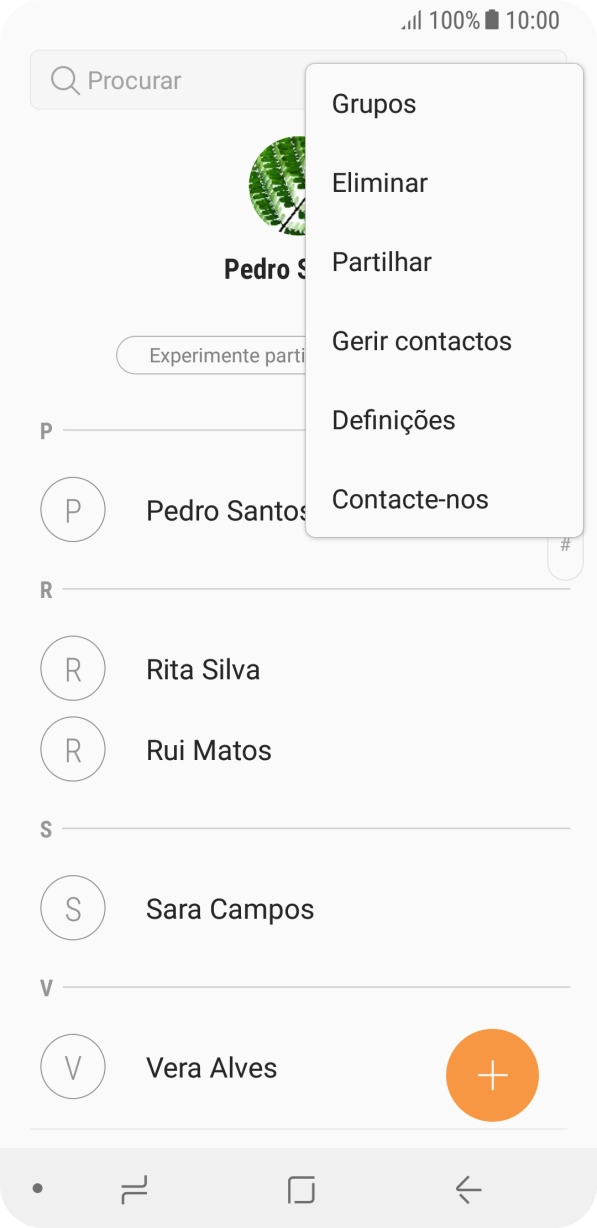 Prima Gerir contactos.