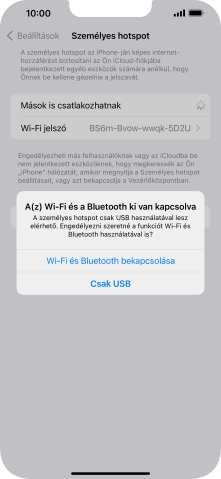 Amennyiben ki van kapcsolva a Wi-Fi, válaszd a Wi-Fi és Bluetooth bekapcsolása lehetőséget.