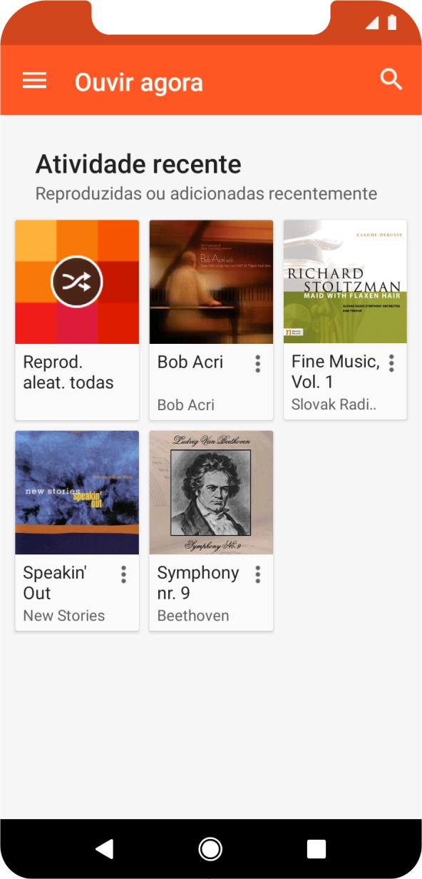 Deslize o dedo sobre o ecrã da esquerda para a direita.