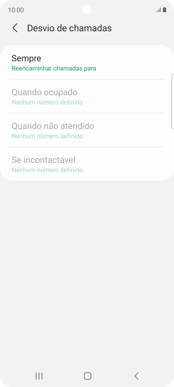 Prima o tipo de desvio pretendido.