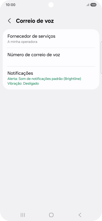 Prima Número de correio de voz.