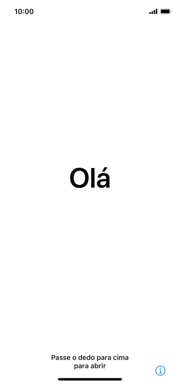 Deslize o dedo para cima a partir da base do ecrã.